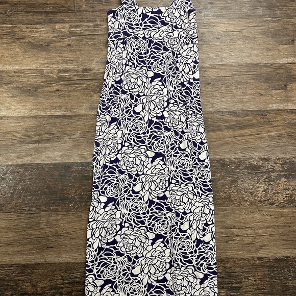 LOFT Floral Purple White Maxi Dress - Picture 2 of 6